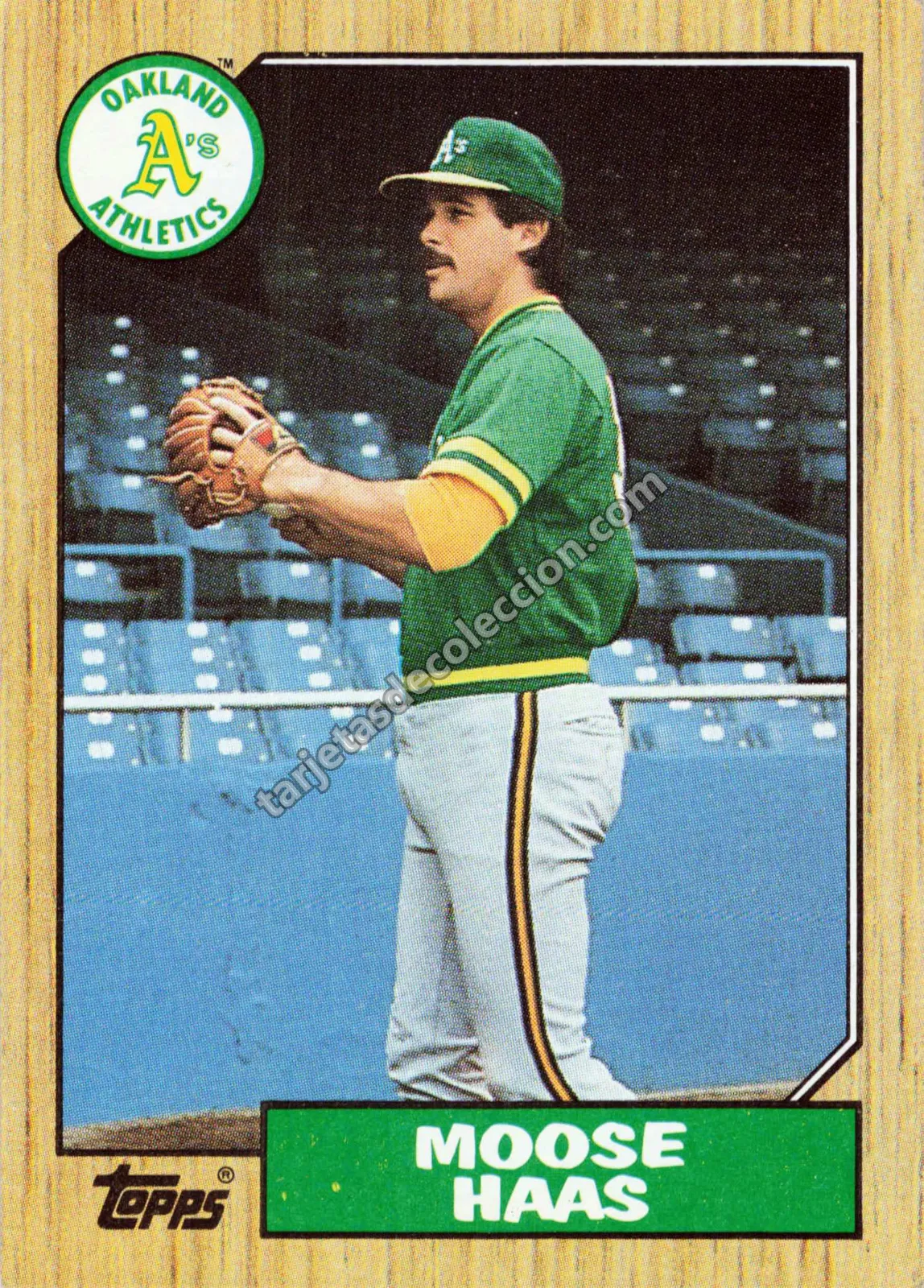 1987 Topps Moose Haas #413 (Oakland Athletics)