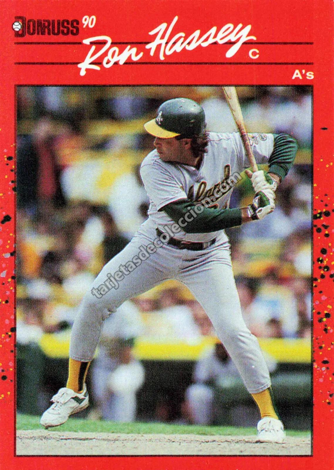 1990 Donruss Ron Hassey #450 (Oakland Athletics)