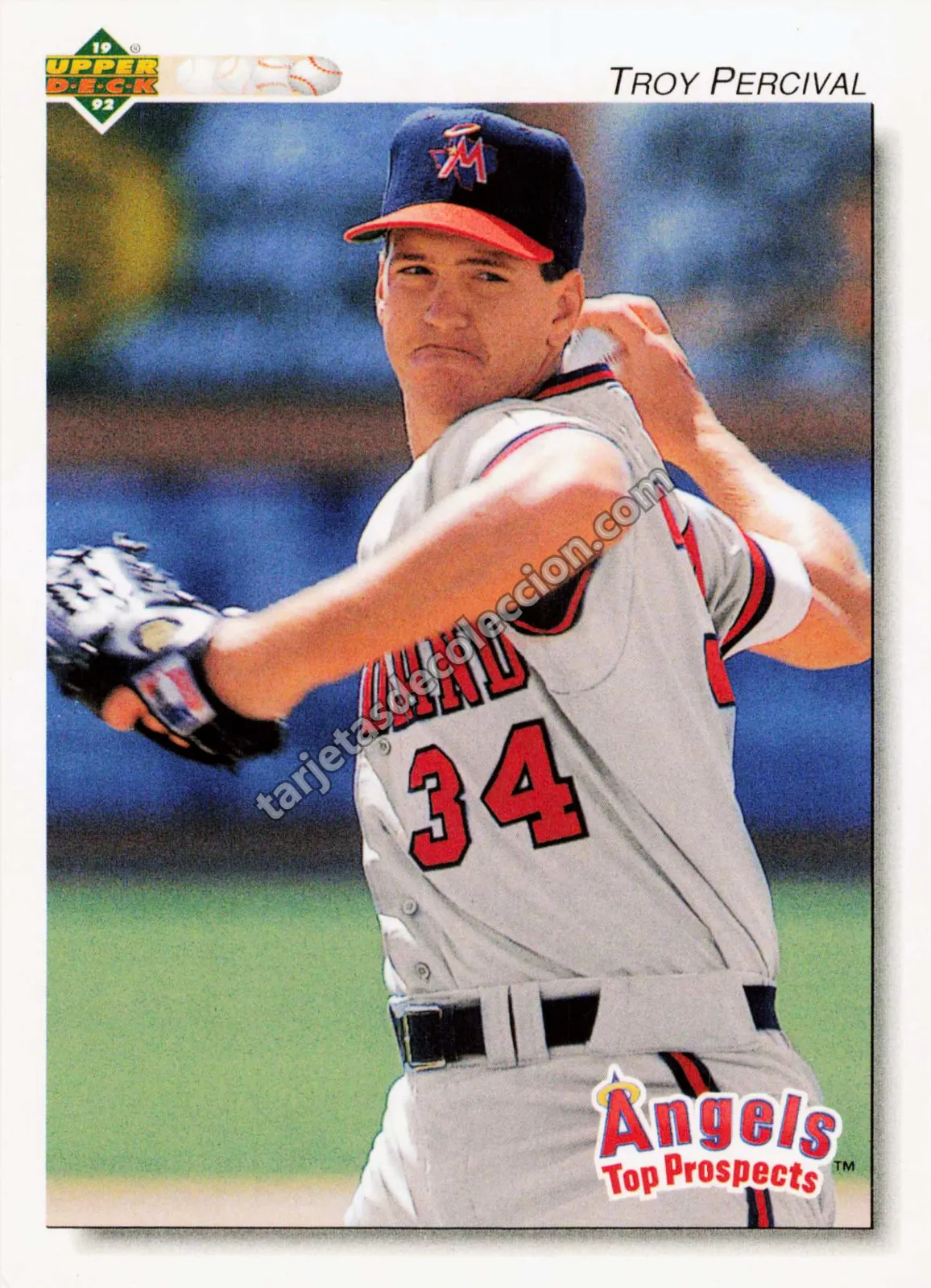 1992 Upper Deck Troy Percival #134 (California Angels / Midland Angels)