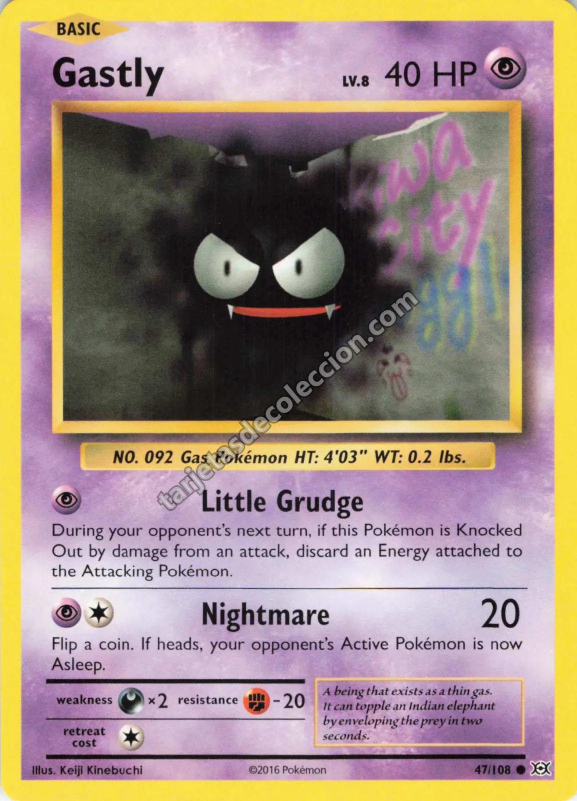 2016 Pokémon XY Evolutions Gastly #47