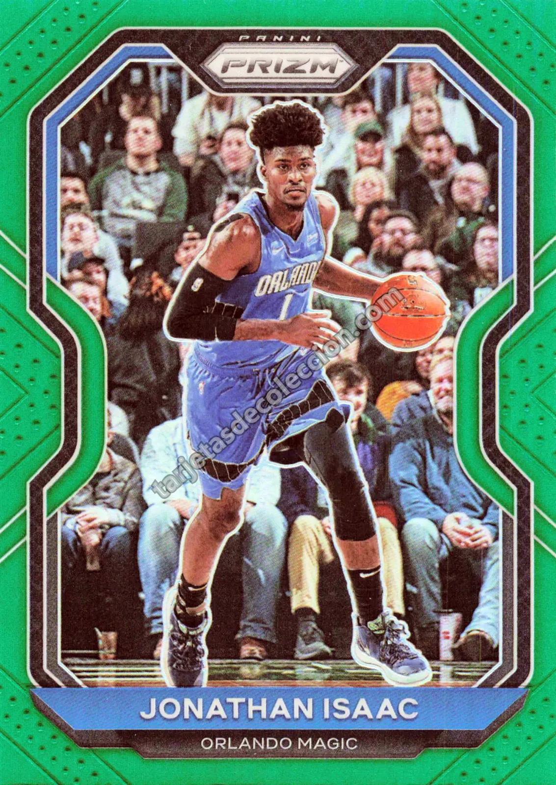 2020-21 Panini Prizm Basketball Jonathan Isaac Green Prizm #250 (Orlando Magic)