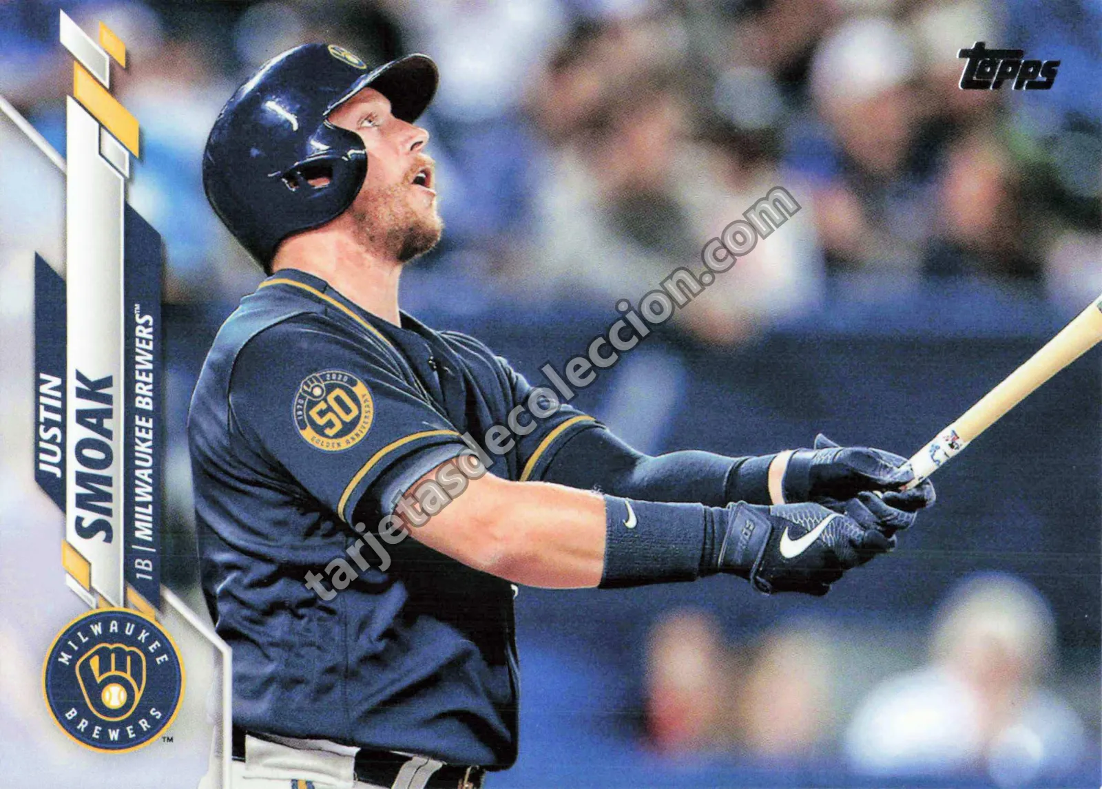 2020 Topps Series Two Justin Smoak #520 (Milwaukee Brewers)