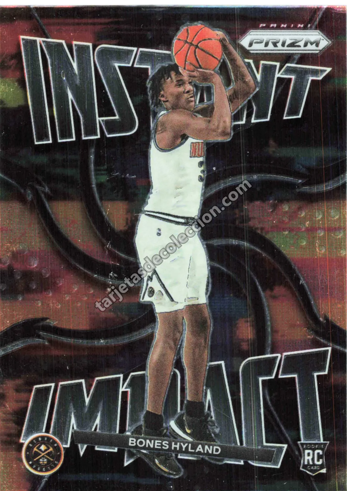 2021-22 Panini Prizm Basketball Bones Hyland Rookie Card Instant Impact #6 (Denver Nuggets)