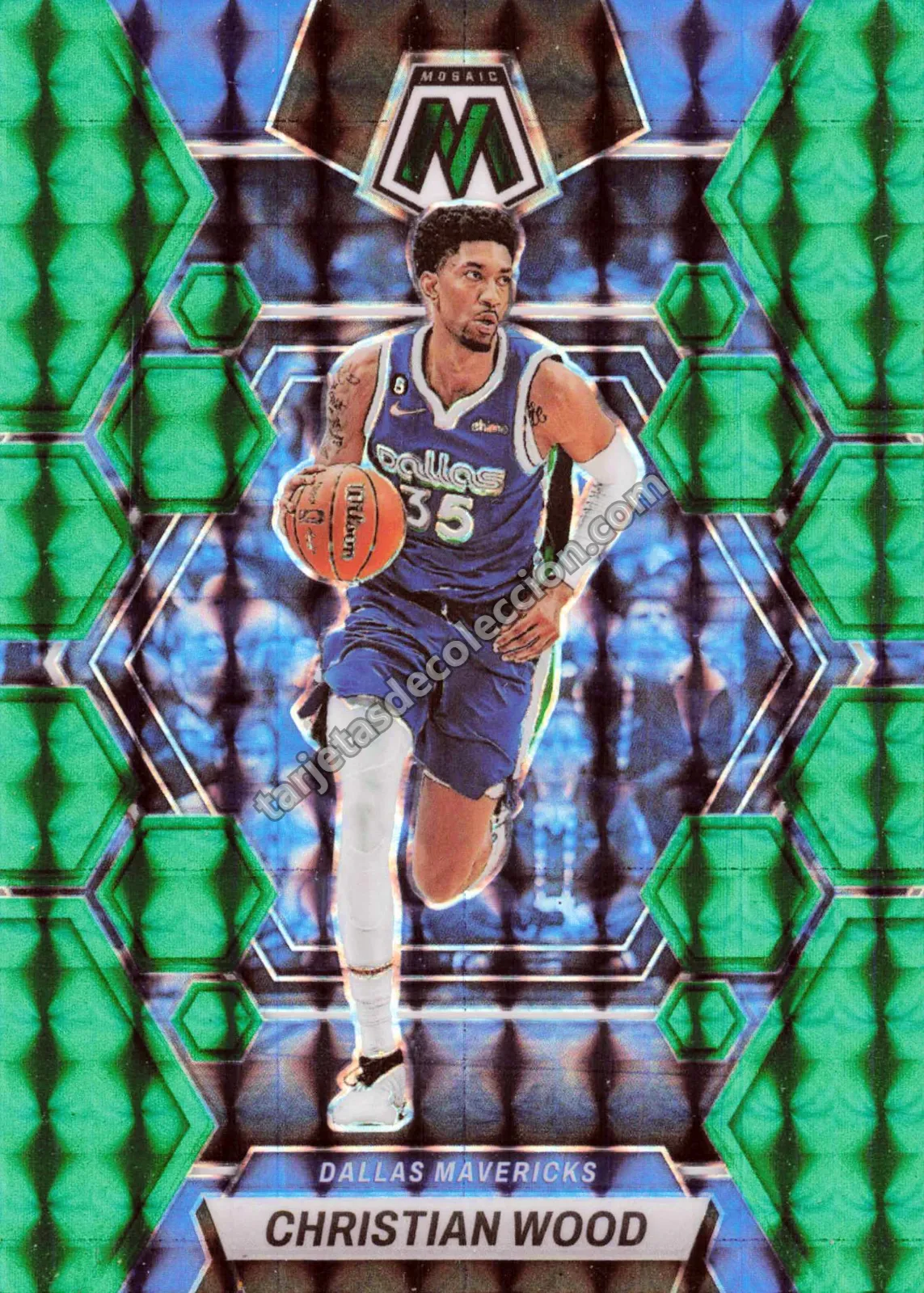 2022-23 Panini Mosaic Basketball Christian Wood Green Mosaic #125 (Dallas Mavericks)