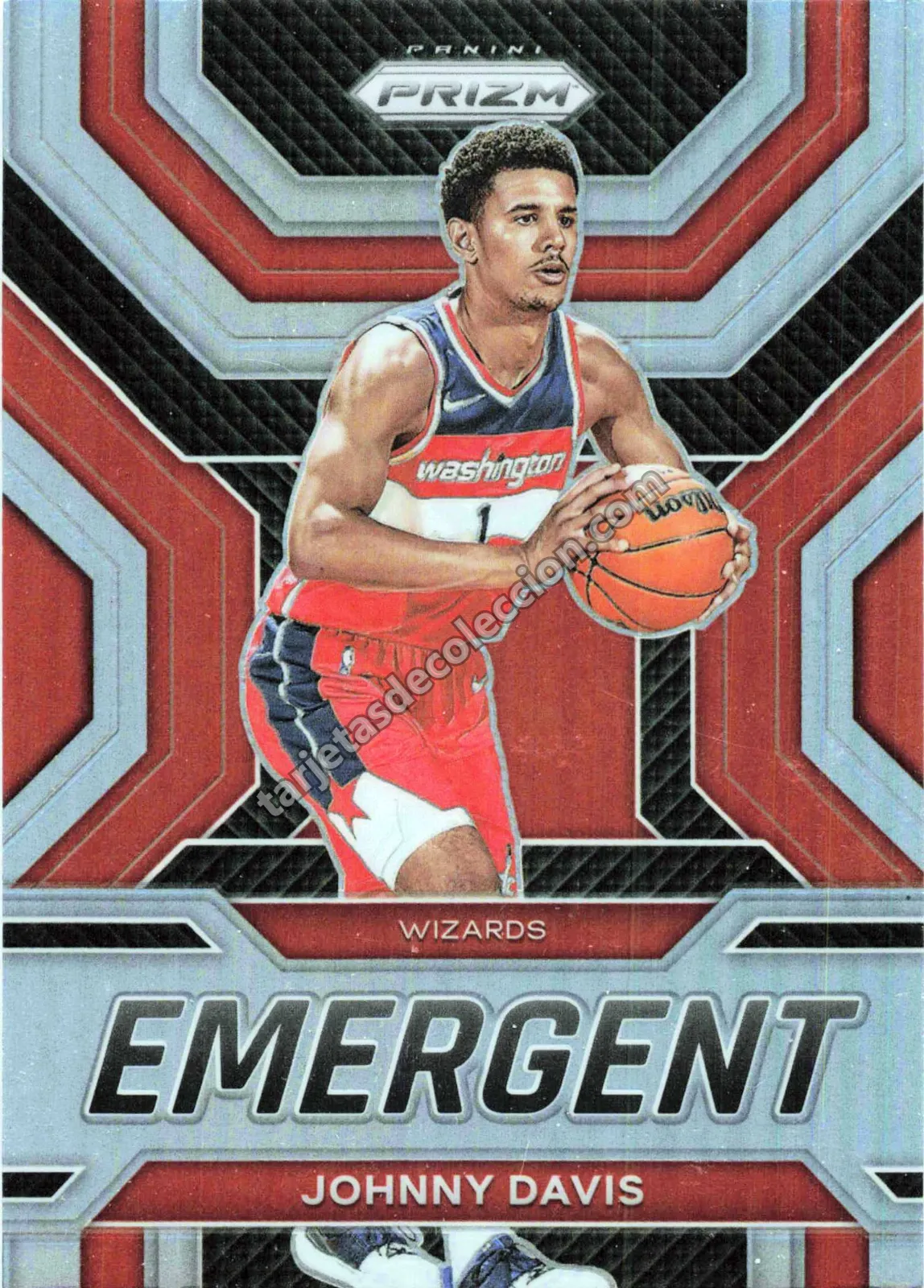2022-23 Panini Prizm Basketball Johnny Davis Emergent #13 (Washington Wizards)