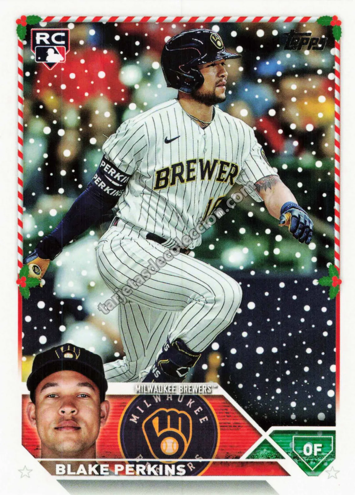 2023 Topps Holiday Blake Perkins Rookie Card #H19 (Milwaukee Brewers)