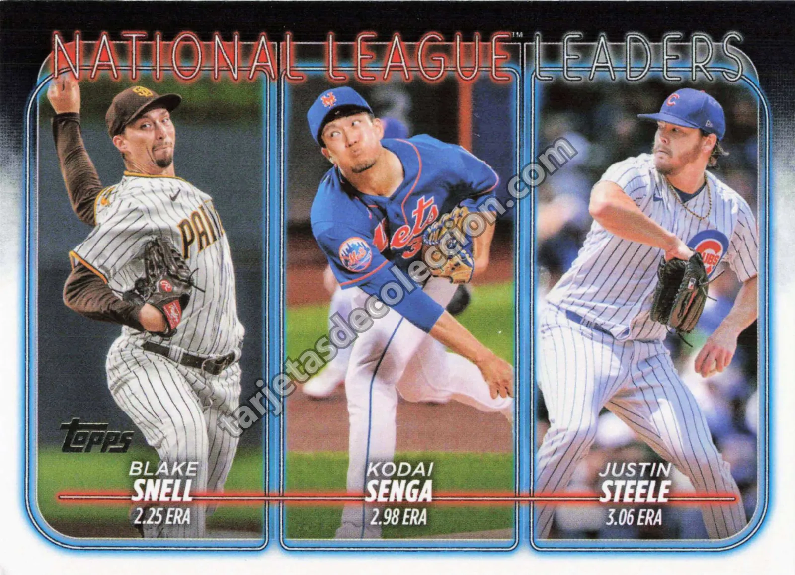 2024 Topps Series One National League ERA Leaders #212 (Blake Snell / Kodai Senga / Justin Steele)