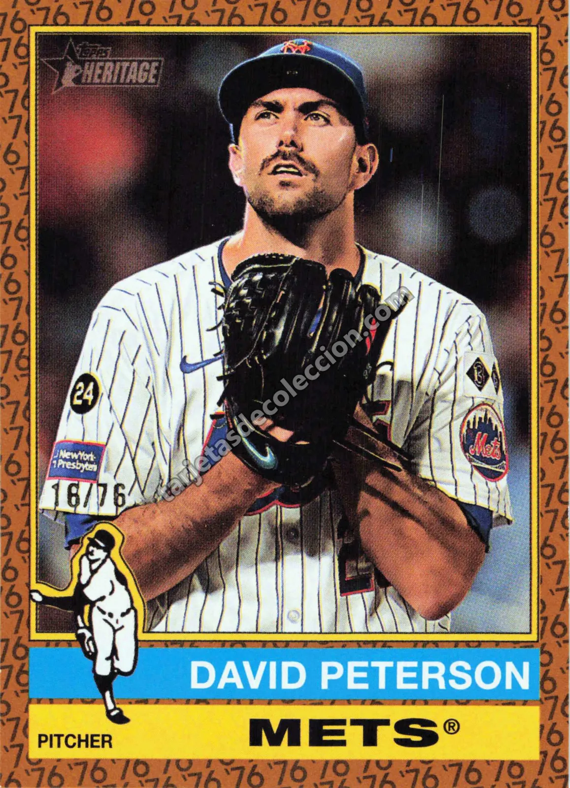 2025 Topps Heritage David Peterson #16/76 (New York Mets)